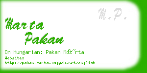 marta pakan business card